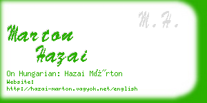 marton hazai business card